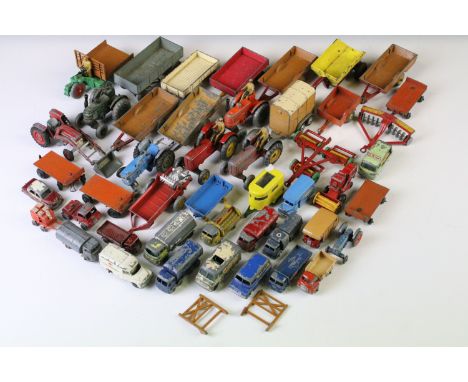 46 Mid 20th C onwards diecast models to include Corgi, Dinky and Matchbox Series, featuring 301 Field Marshall Tractor, Masse