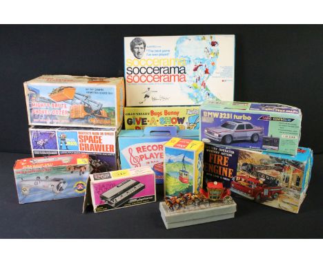 11 Boxed toys and games to include Mattel's Man In Space Space Crawler, Lehmann Rigi No. 900 Cable Car, Marx Toys Mechanical 