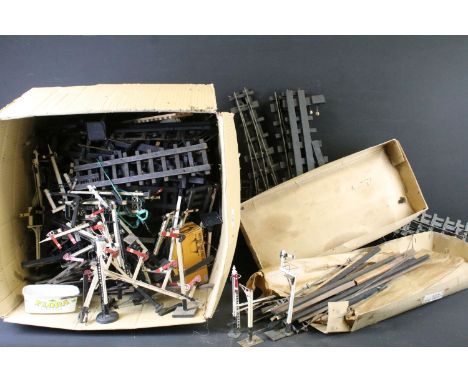 Large quantity of G &amp; O gauge track featuring various curves &amp; straights, condition varies, plus a collection of G sc