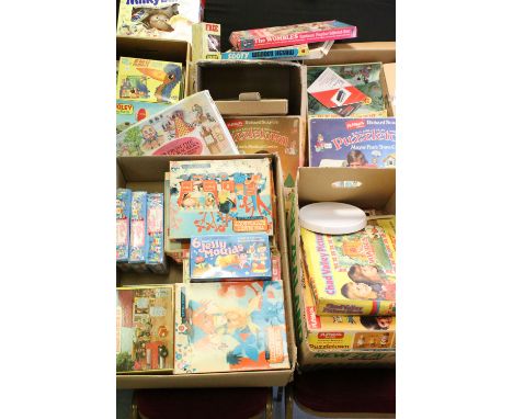 Large collection of various toys and games to include 3 x boxed Playskool Puzzletown sets featuring Set A Dr Lion's Medical C