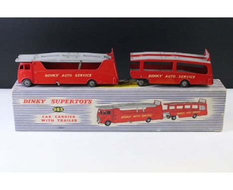 Boxed Dinky Supertoys 983 Car Carrier with Trailer diecast model, complete, diecast gd with some discolouring and marks, box 