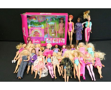 Around 25 contemporary Mattel Barbie and other fashion dolls plus a boxed Mattel Barbie Skipper Babysitters Inx set (complete