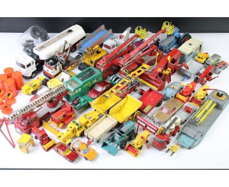Quantity of various Mid 20th C onwards playworn diecast models to include Dinky, Corgi, Matchbox, etc featuring 2 x Dinky Tri