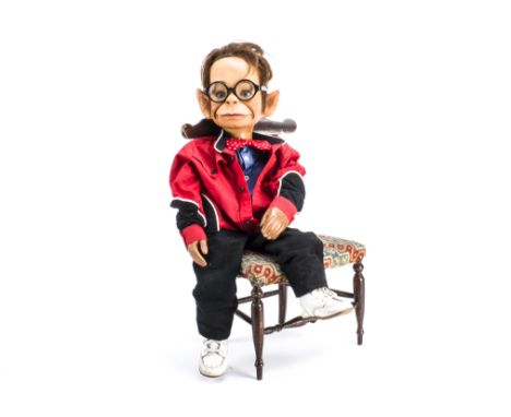 The original Francis Coudrill ventriloquist puppet Cassy (William Casanova) from Whirligig,  Made by Francis Coudrill, a comp