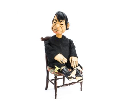An original Francis Coudrill ventriloquist puppet  Mexican Pete from Whirligig, Made by Francis Coudrill, a composition or pa