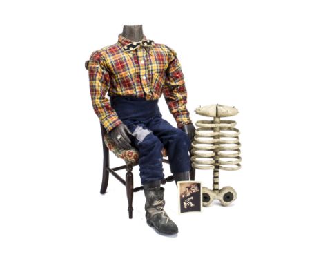 An original Bura and Hardwick marionette body, Probably by Gordon Murray, a papier-mâché black man’s body with carved wooden 