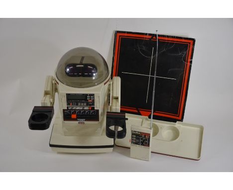 A Tomy 'Omnibot' robot with controls (not tested)Unable to test as requires specific batteries