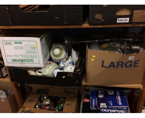 Three boxes of assorted, to include china, Royal Worcester Evesham etc.
