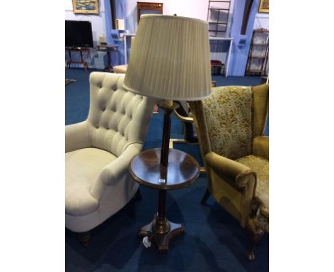 A walnut lamp table