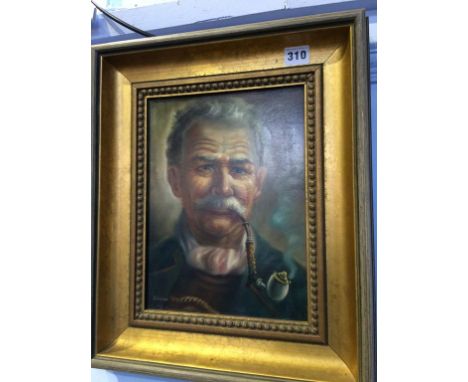 Radke, signed, 'Portrait of a gentleman smoking a pipe', 30cm x 22cm