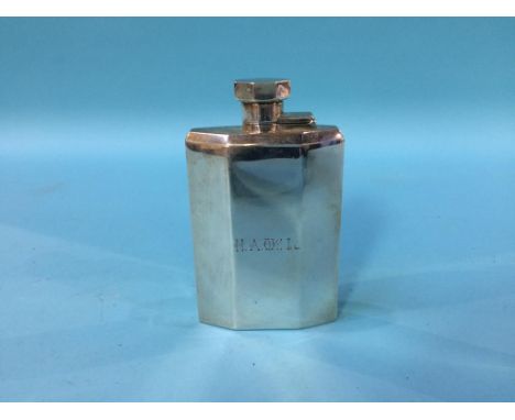 A silver hip flask, Cooke and Kelvey, Calcutta, 5oz