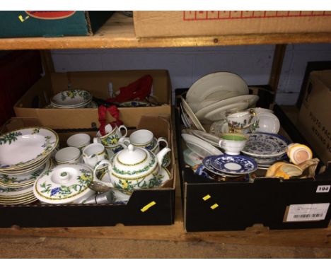 Three boxes of assorted china to include Royal Worcester and Royal Doulton 