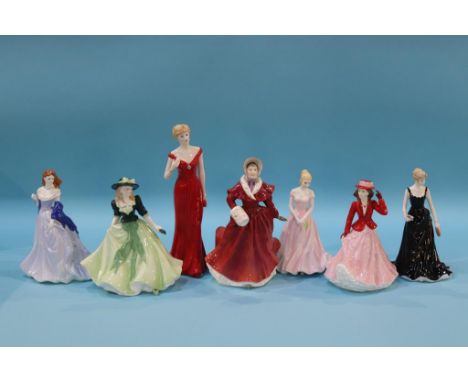 Six Royal Worcester figures and a Royal Doulton figure (7)