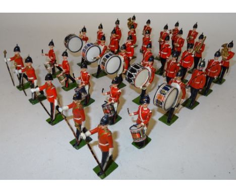  * Britains from sts 27 and 30, Band of the Line with Drums and Bugles metal and plastic drums (VG-G, one drum major repaired