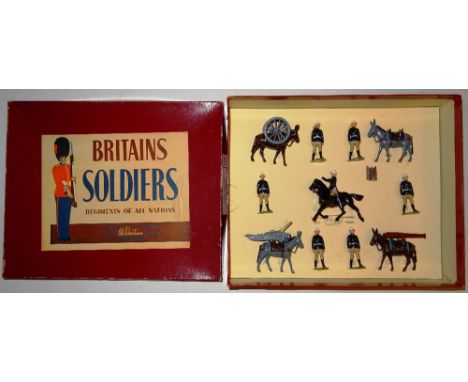 Britains set 9420, Mountain Artillery in original ROAN box (E, one piece of ammunition missing, box G) 1962 (12)