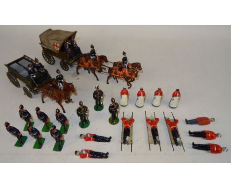 Britains Royal Army Medical Corps sets 137 Medical Service, 145 four horse collar harness Ambulance and 146 Army Service Corp