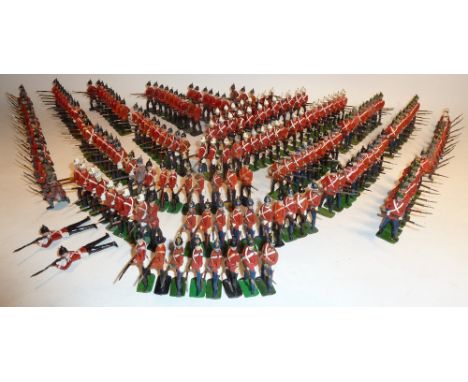  * Britains On Guard repainted or second grade, with or without gaiters, blue, white or green helmets, standing or kneeling, 