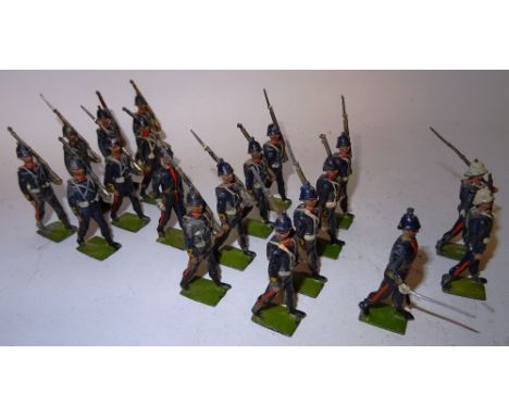 Britains, two sets 35, Royal Marine Artillery THIRD VERSION, tight sling rifles with officers and an additional man, with ind