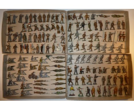  * Mostly British hollowcast Infantry in khaki peak caps or steel helmets, First and Second World Wars (G-P, many damaged, em