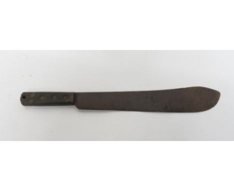 A military issue machete stamped “JJB 1943” with crows foot arrow mark