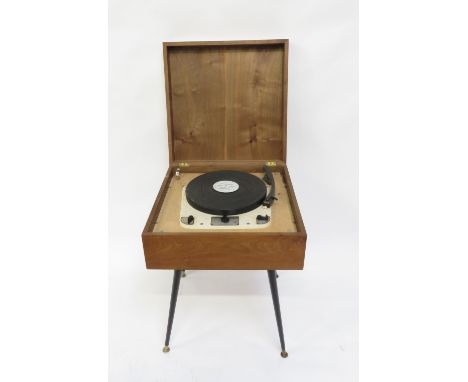 A Garrard 301 record player, on a fitted case on stand