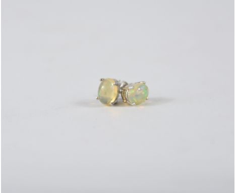 A pair of Ethiopian opal studs