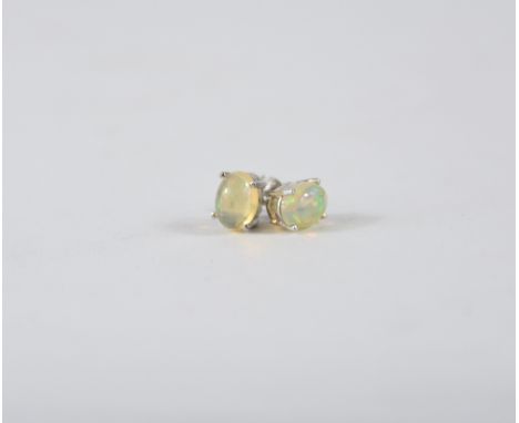 A pair of Ethiopian opal studs