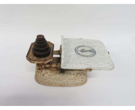 A 20th Century set of iron scales and weights, Bartlett &amp; Sons Limited, Bristol