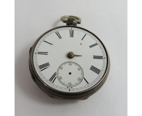 W &amp; G. E. Brendon of Launceston, a silver open faced pocket watch, London 1872, the white enamel dial with black Roman nu