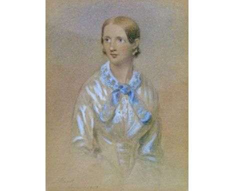 Sidney Buck (19th Century) - Watercolour - Portrait of a young lady, signed and dated August 1853, 22.5cm x 17cm  Condition: 