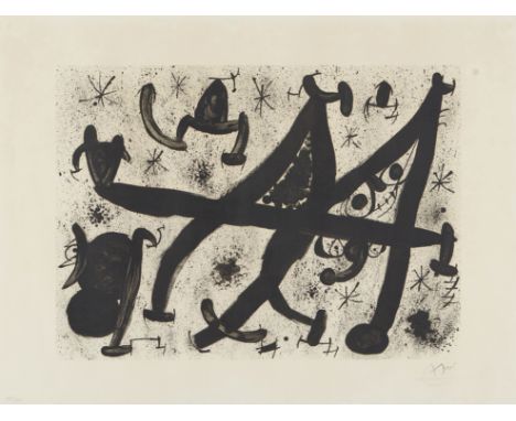 Joan Miró (1893-1983) "Homage to Joan Prats"Lithograph on paperSigned and numbered XVIII/XXV(creases, darkened paper and tape