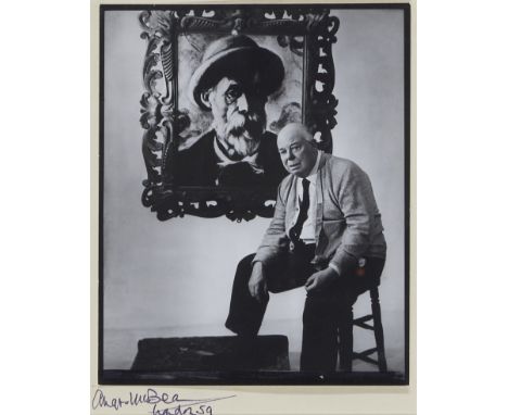 Angus Mcbean (1904-1990) "Jean Renoir Film Producer Son of Pierre the Painter with a Self-portrait of his Father"Gelatin silv