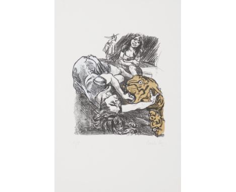Paula Rego (1935-2022) "Après la Fête II", 2003Coloured lithograph on paperSigned and marked A/P26x23 cm (mancha/image) 49,5x