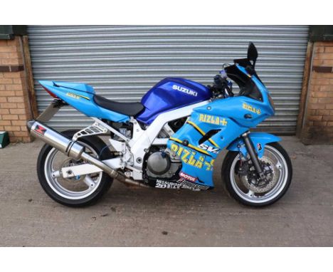 Registration No: PX03 GRK Frame No: JS1BY132200100385 MOT: NoneFull fairing finished in Rizla Suzuki race team coloursBlack W