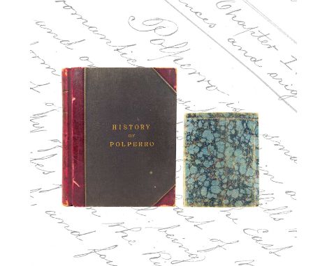 'The History of Polperro by Jonathan Couch, Esq, From the earliest times to the year 1867' MS written, 160 pages, half red le