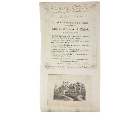 G. Alexander Stevens. 'Lecture upon Heads'. 'G. Alexander Stevens, Will Exhibit His Lecture upon Heads. In Five Parts...[list