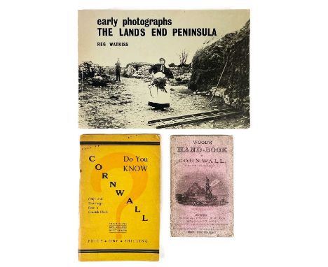 Three works. W. Wood. 'Wood’s Hand-Book to Cornwall with Map and Illustrations,' card wraps, fold out map, 142 pages plus adv