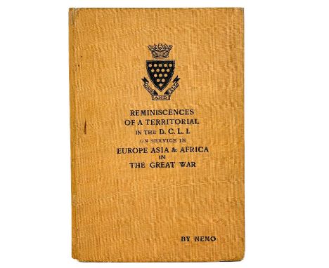 Duke of Cornwall Light Infantry Interest Nemo. 'Reminiscences of a Territorial in the D.C.L.I. on Service in Europe, Asia and