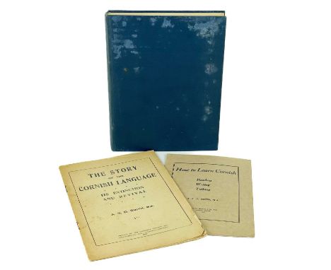 Three works with Cornish language interest. R. Morton Nance. 'An English-Cornish Dictionary', first edition, a very good copy