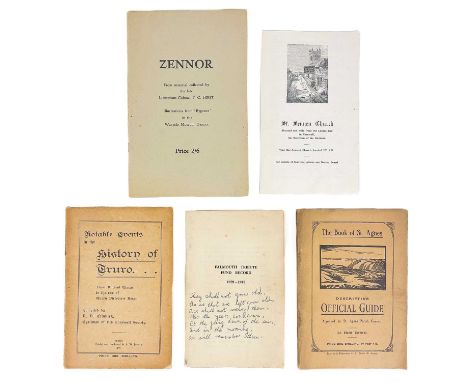 Four booklets. 'The Book of St Agnes. A Descriptive Official Guide,' 72 pages, thin card wraps, A. Evans, St Agnes, c1920.A. 