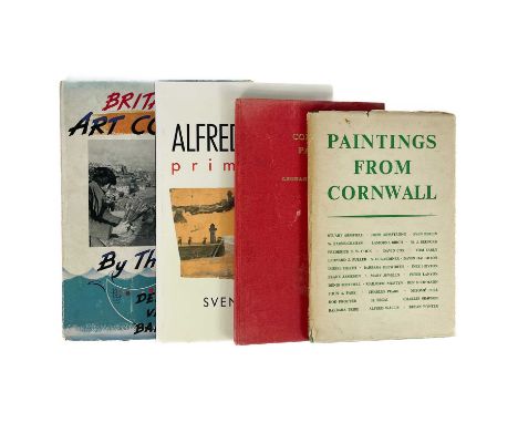 Four works on Cornish artists Sven Berlin. 'Alfred Wallis Primitive,' 1992 by Redcliff.Leonard J. Fuller. 'Cornish Pasty. A P