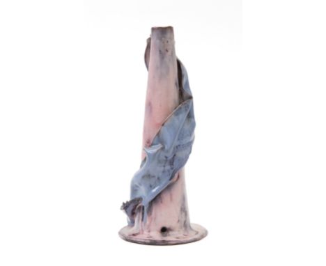 FAUSTO MELOTTI (1901-1986) Lampada 1960 caceramica smaltata policroma cm 27x11 8sette punti sotto la base in smalto grigio sc