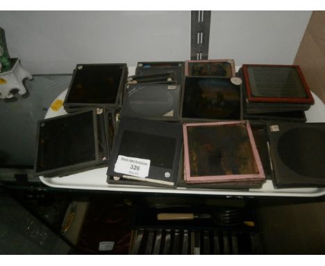 tray of hand tinted lantern slides