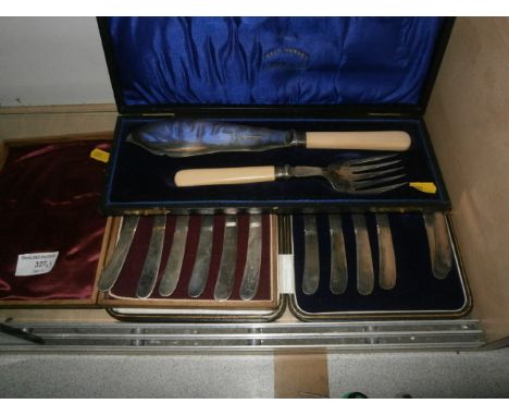 3 boxes flatware sets - 2 silver