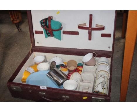 A Garrison picnic hamper and contents