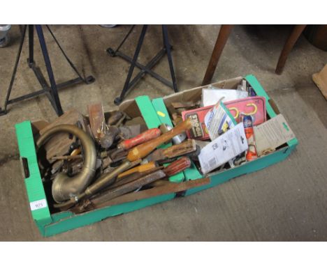 Two boxes of various hand tools