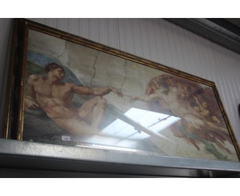 A large gilt framed religious print