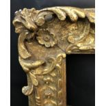 19th Century English School. A Giltwood Carved Frame with Swept Centres and Corners, 44" x 34" (