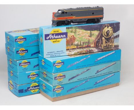 Nine boxed Athearn HO scale American Locomotives 