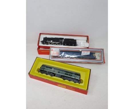 Boxed Hornby 00 gauge R859 Black 5 4-6-0 Locomotive, boxed Hornby R347 diesel Locomotive and a Lima Class 50 Locomotive 
